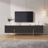 86.6-inch media console TV stand with faux marble top and storage, fits TVs up to 88 inches
